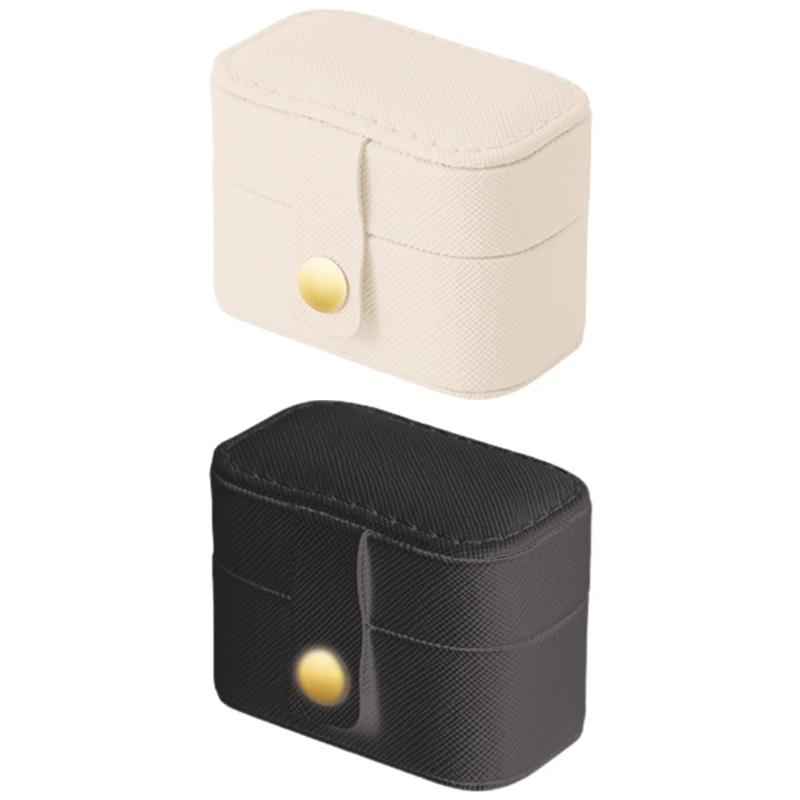 Travel Jewelry Case for Women Miniature Rings and Earring Storage Box Small PU Leather Jewellery Container