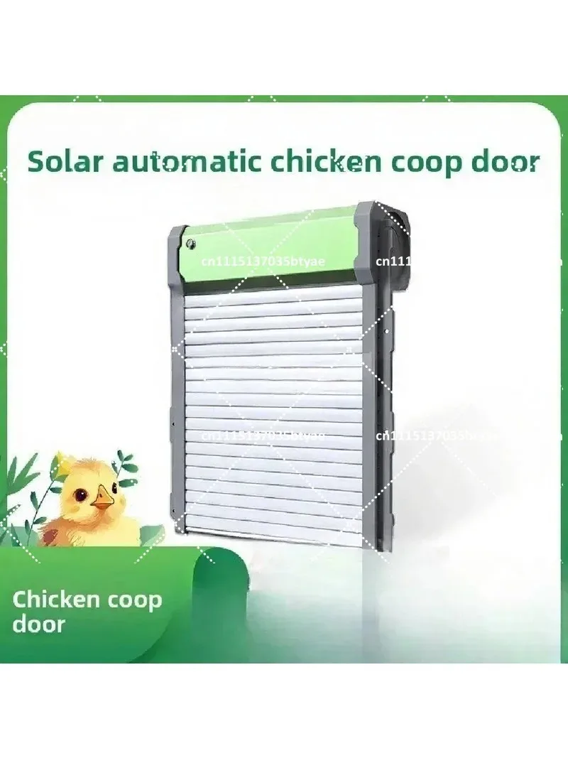Smart Auto Light Sensing Coop Door with Remote Control Roller Shutter for Poultry Pets