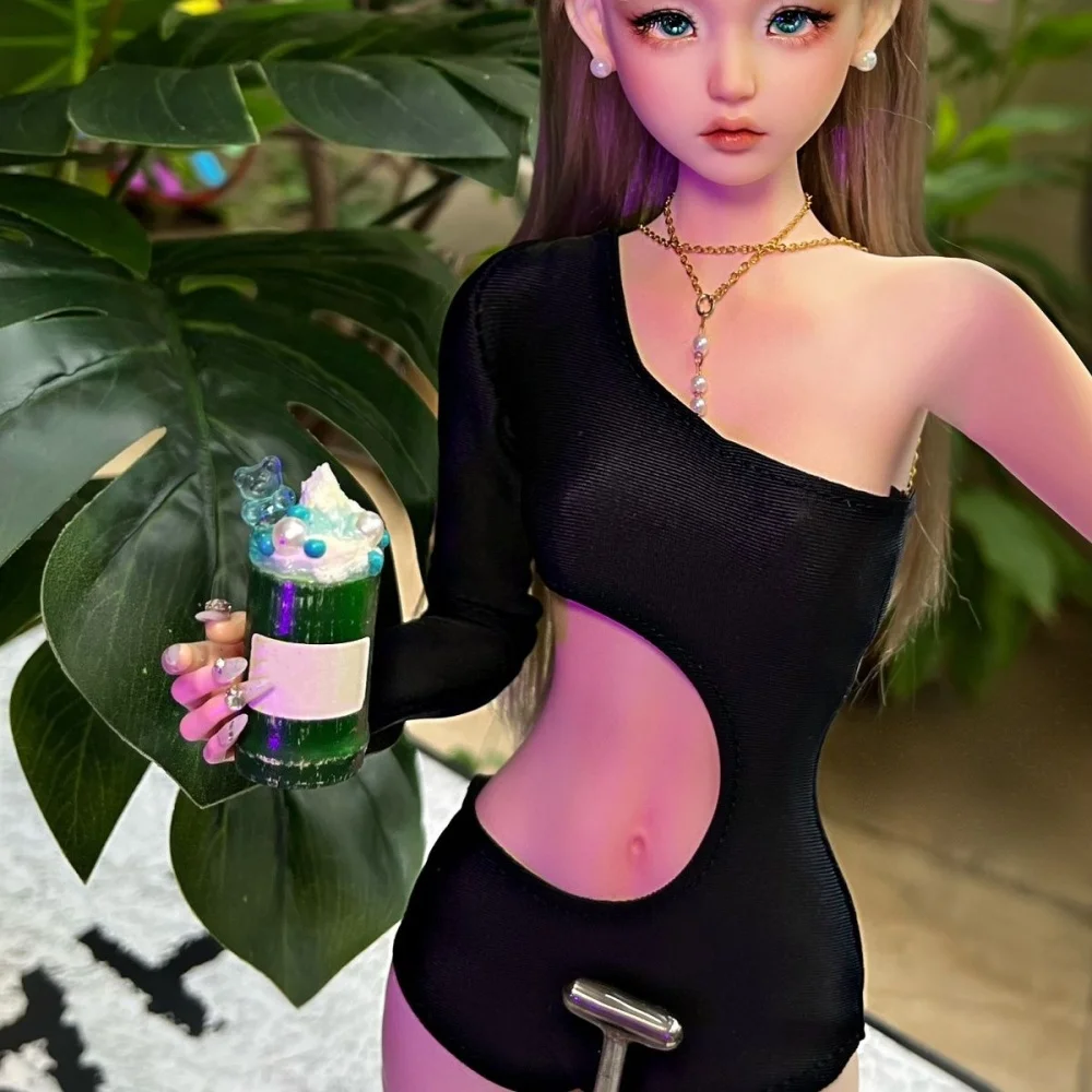 bjd Doll clothes fit in 1/3 1/4 size sexy swimsuit Swimsuit irregular leak waist off-the-shoulder onesie doll accessories