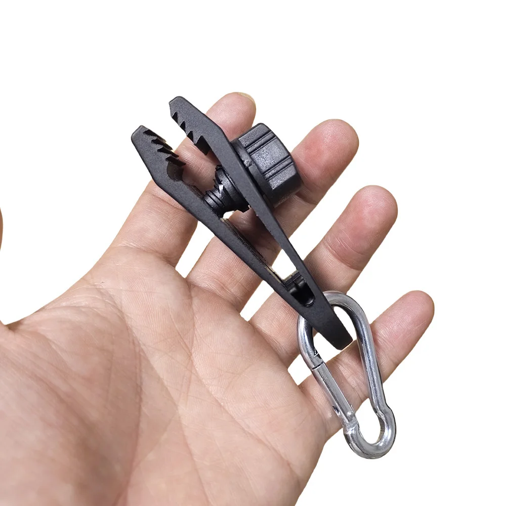 Tarp Clips with Carabiner Heavy Duty Lock Grip Thumb Screw Camp Tent Clamp Clip for Awnings Outdoor Camping Car Covers Buckle
