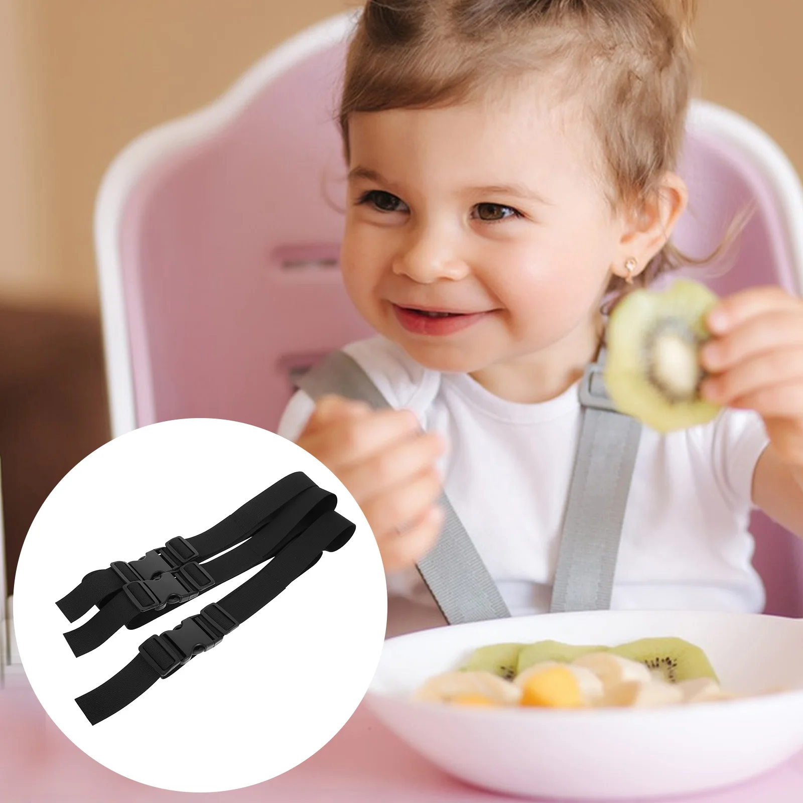 

3 шт., сменные ремни для стульчика, 1,6 м, регулируемые детские ремни для безопасности малышей, простая регулируемая пряжка, портативное использование