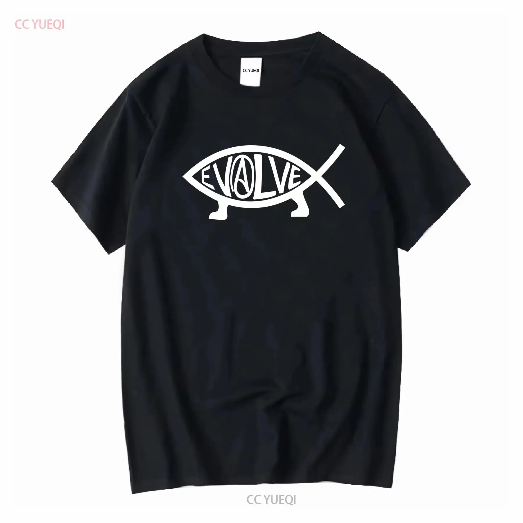 Evolve Athiest T shirt tee Evolution Fish Darwin Theory vintage lavado roupas de grife streetwear Top para uso diário unissex