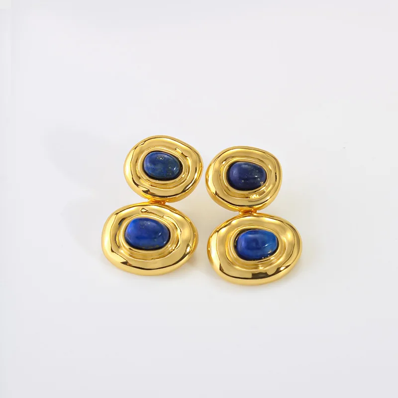 

Серьги-подвески из латуни с натуральным камнем 18K, стиль панк, редкий модельный стиль, в корейском и японском стиле