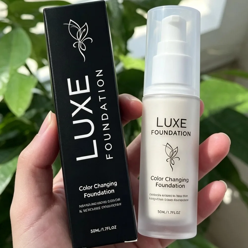 50ml LUXE Color Changing Foundation Perfectly Adapt Skin Long-Wear Liquid Foundation Brand Natural Even Color Medium Shade Cream