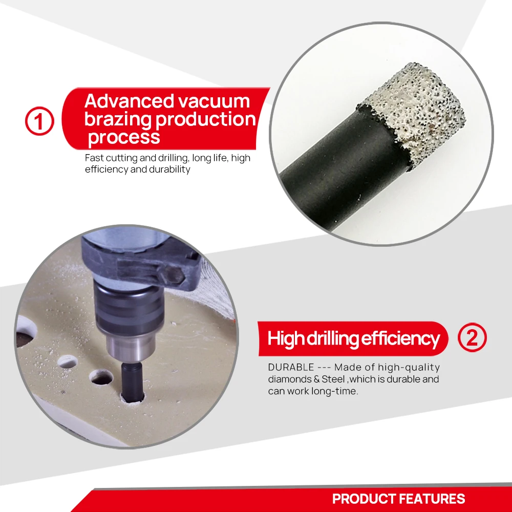 Dry Diamond Drilling Core Bits Cutter Drill Bit Fast-fit Shank Drill Hole Saw Grinding Bit For Granite Marble Stone Tile Cutter