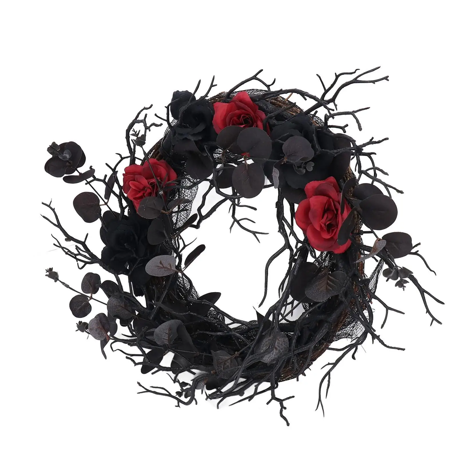 

Halloween Wreath Garland Large Artificial Branches Red Flower Door Decoration For home Use