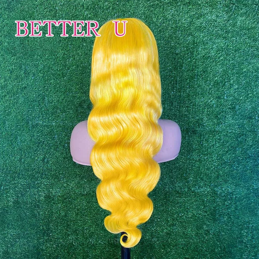 أصفر مستقيم 13X6 الدانتيل الجبهة خصلات الشعر المستعار الإنسان قبل قطعها 250% الكثافة شقراء ملونة باروكة من شعر طبيعي للنساء 100% شعر الإنسان