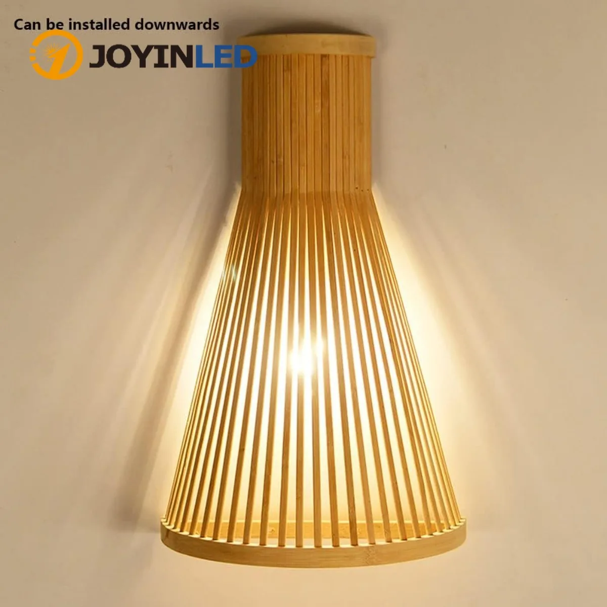 

JOYINLED Hand Woven Bamboo Wall Sconce 25cm Creative Rattan Wicker Wall Lamp E27 Natural Indoor Lighting for Bedroom Living Room