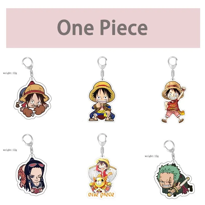 Цельный брелок для ключей Luffy, брелок для ключей ророноа, Зоро, нами, цепочка для ключей, акриловая подвеска для сумки, милые аксессуары для кошелька, очаровательный подарок для ребенка на день рождения