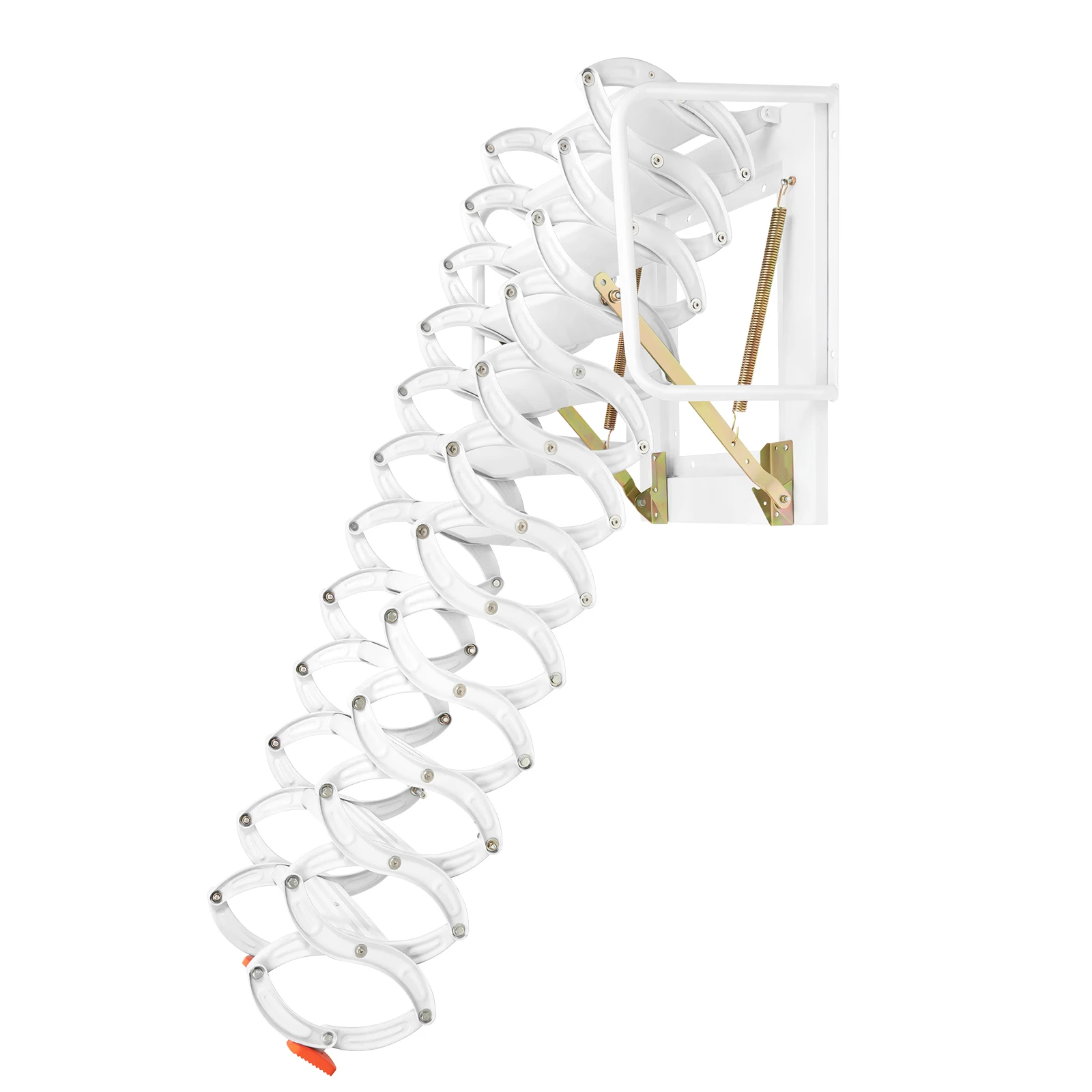 سلم قابل للطي مثبت على الحائط مكون من 12 خطوة للمرآب العلوي وسبائك الألومنيوم مع سعة 881 رطلًا لتوفير المساحة البيضاء وسحب للأسفل #6