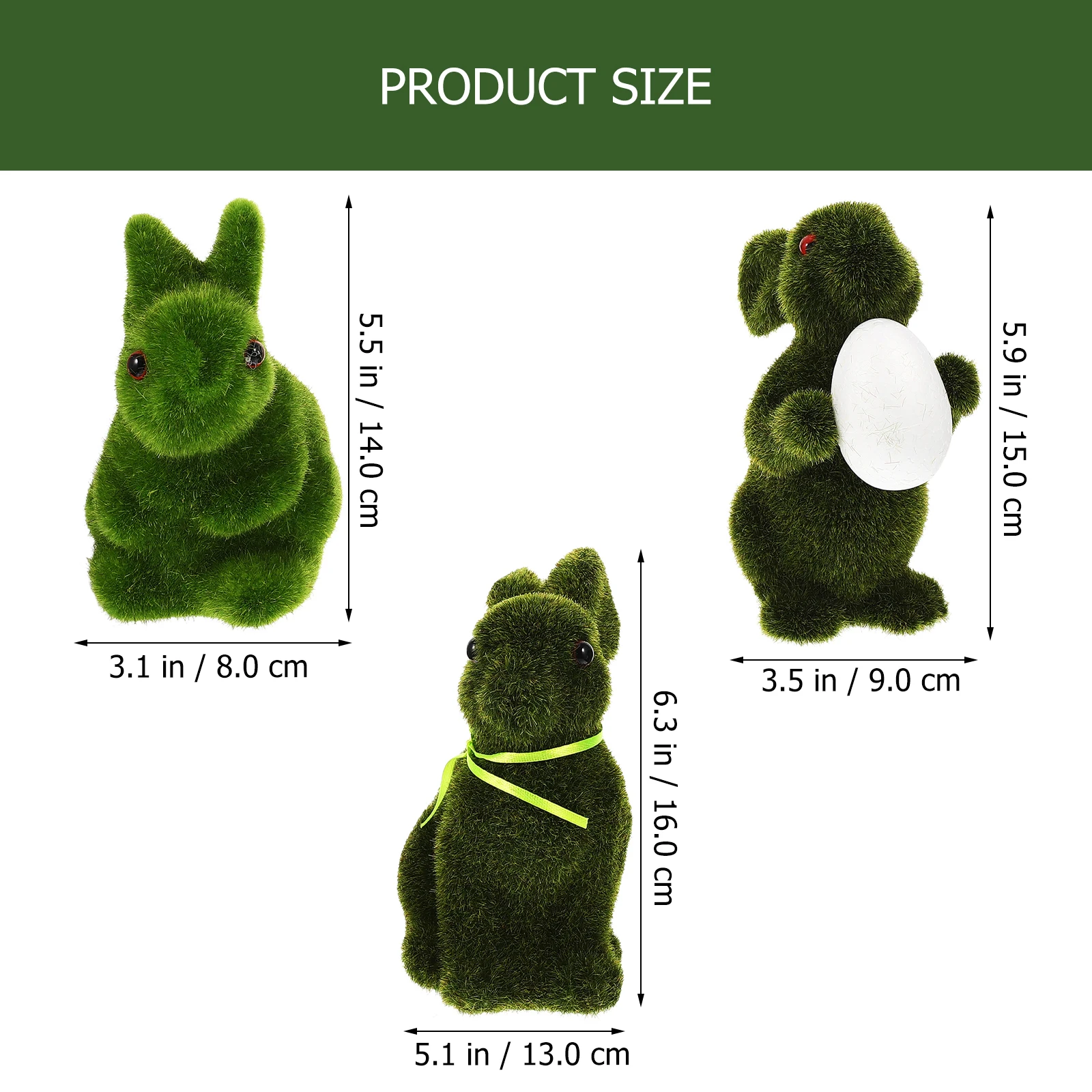 

3 Pcs Simulation Decor Easter Flocked Bunny Statue Miniature Patio nament Moss Decor L Rabbit Home Decoration Realistic