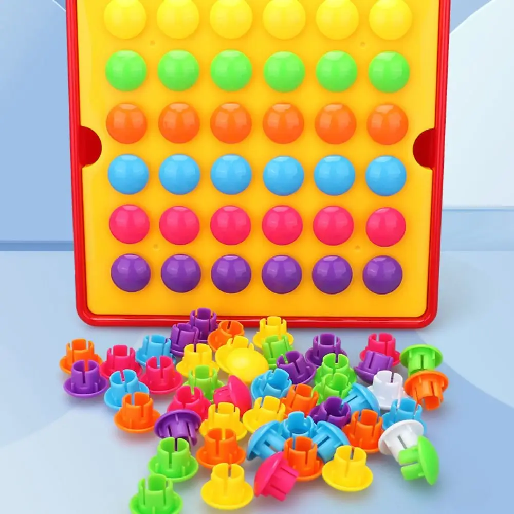 Rompecabezas de uñas con forma de seta y animales de dibujos animados, rompecabezas sensorial Montessori DIY, aprendizaje cognitivo divertido, rompecabezas a juego de colores