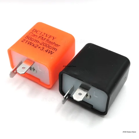 2Pin Adjustable Frequency LED Motorcycle Flasher Relay for Motorbike Turn Signal Indicator Lights Accessory