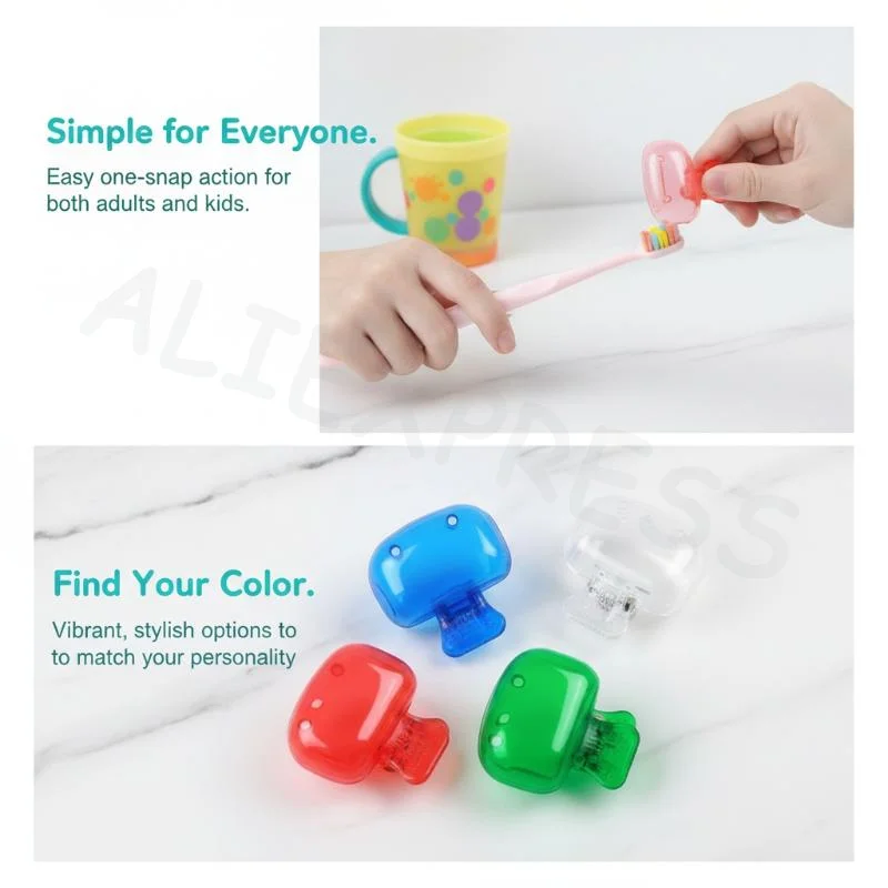 Travel Portable Plastic Toothbrush Holder Case Shockproof Protective Clip Cap for Outdoor Hiking Dorm Use