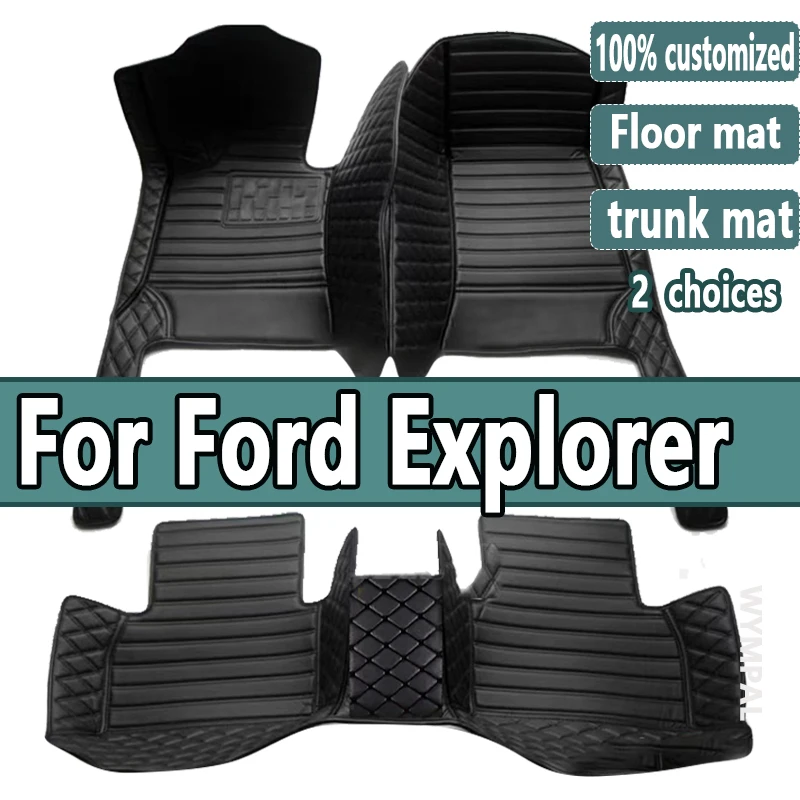 Car Floor Mat For Ford Explorer Classic U502 7seat 2016~2019 Non-slip Pad Waterproof Pads Rugs Leather Floor Mat Car Accessories