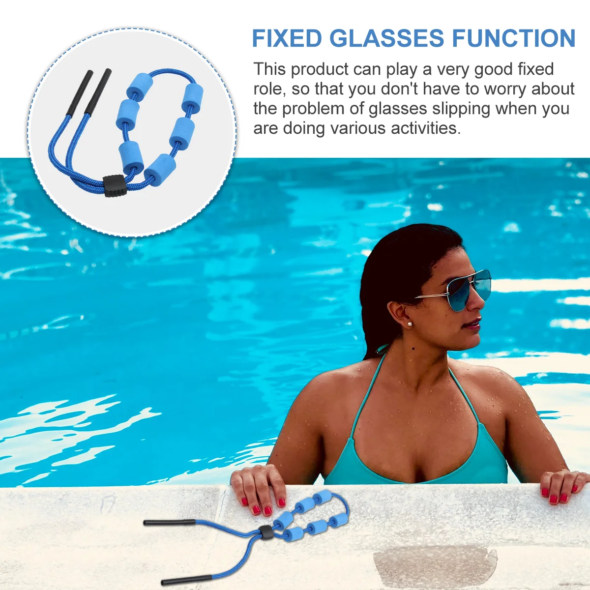3 PCS Floating Glasses Lanyard Swimming Accessory Hanging Chain Foam Polyester Rope Fixed Supplies Sports