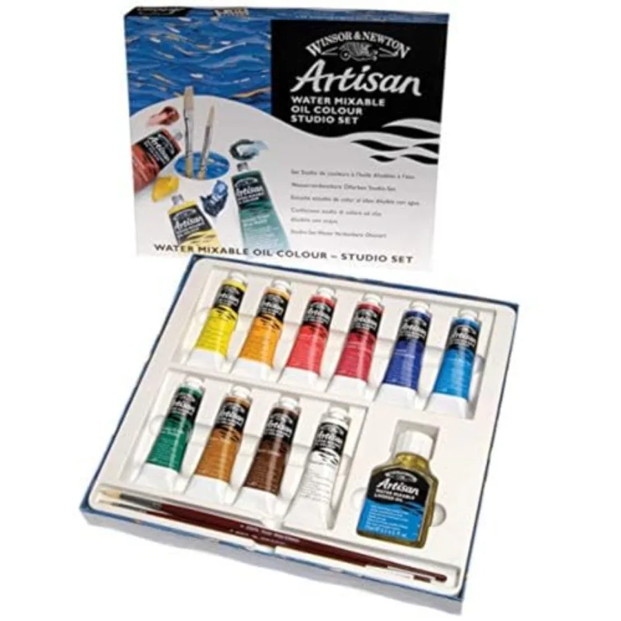 Artisan Water Mixable Oil Color Paint, Studio Set, 1.25-oz 37ml Tubes, Set of 10