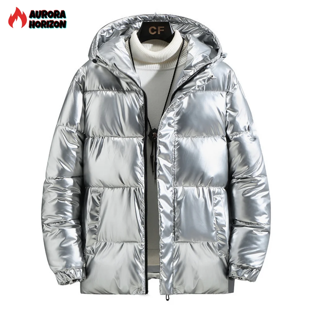 ZOZOWANG 2023 Down Jacket Men Winter New Down Cotton Coat Warm Wear Hooded PLUS SIZE 5XL Jacket Windbreaker  Shiny Fabric