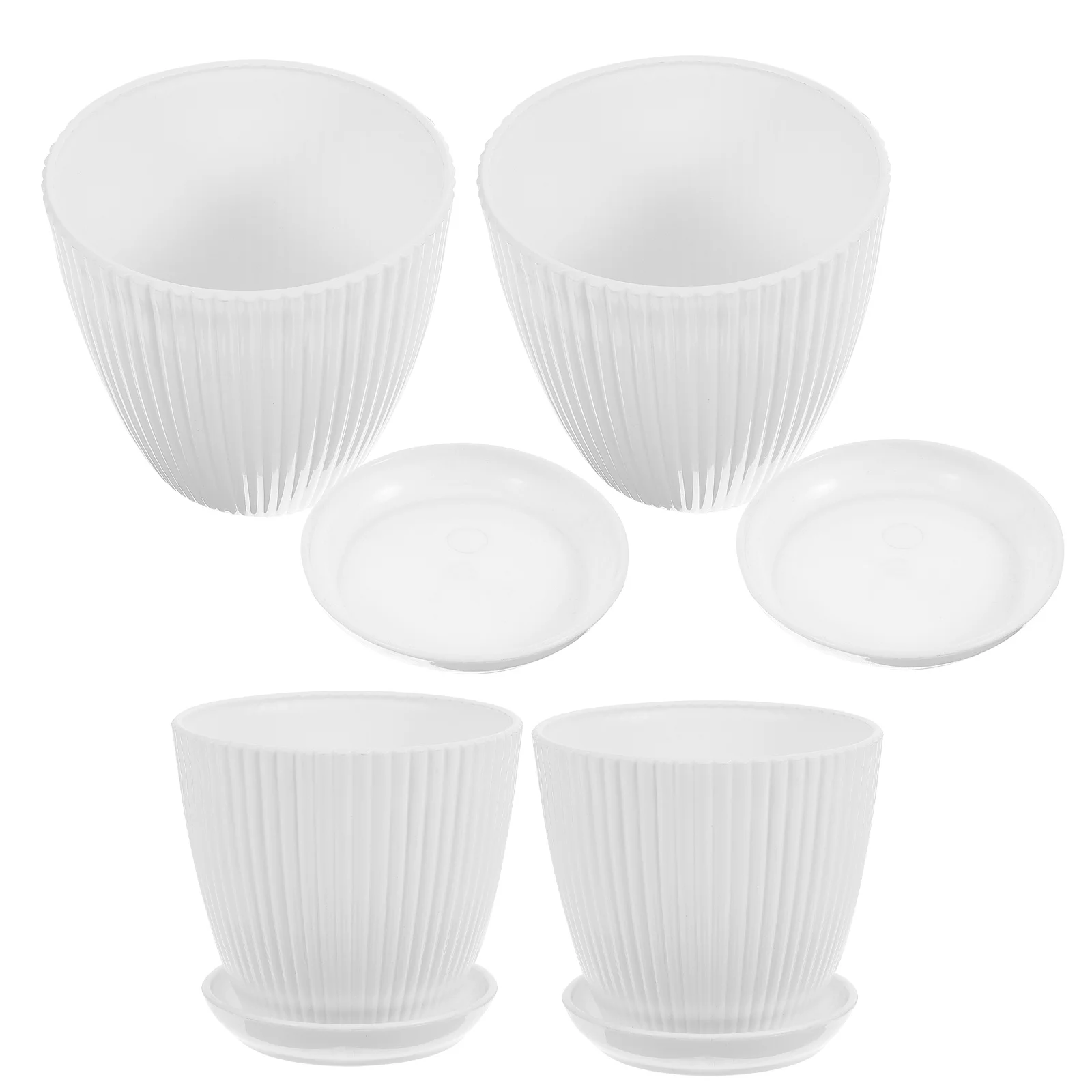 

4pcs Resin Flower Pot Saucer Household Succulent Planter For Indoor Plants Garden Decor Green Plants Container Nursery Pots