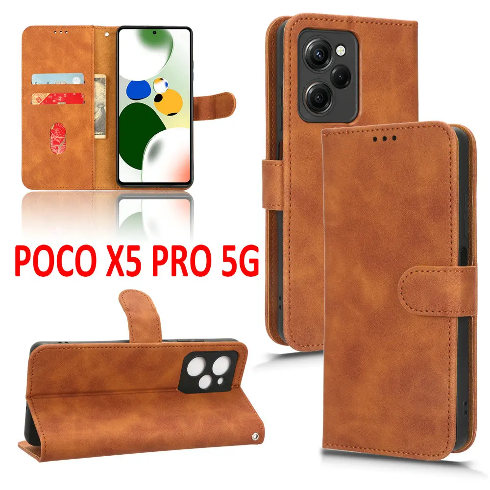 POCO X5 PRO 5G X 5 X5PRO Flip Luxury Skin Leather Case Retro Texture Wallet Book Full Cover For Xiaomi POCO X5 PRO 5G Phone Bags