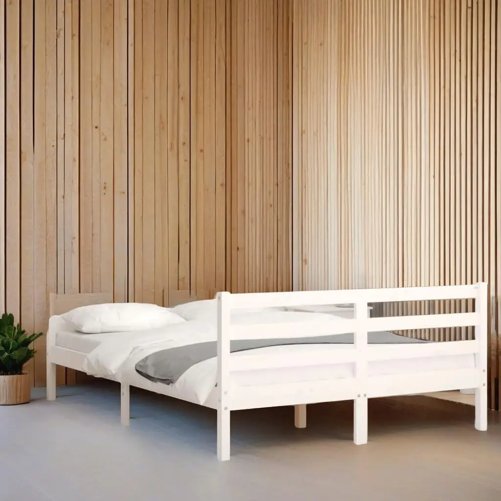 Bed Frame without Mattress for White 120x200 cm Solid Wood Pine