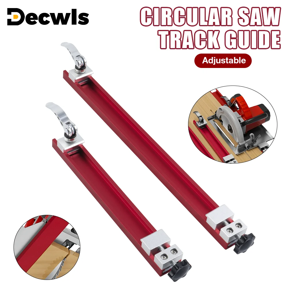 Quick-fix Cutting Machine Base Guide Rail Adjustable Circular Saw Guide Rail  2-Way Precision Positioning Clamp for Woodworking