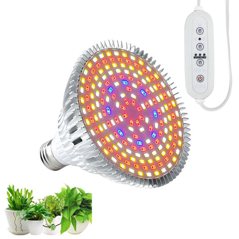 

180W Full Spectrum LED Plant Grow Light Bulb Timing flower Veg Growtent grow box Growing Phyto Lamp Indoor Greenhouse Planter a1