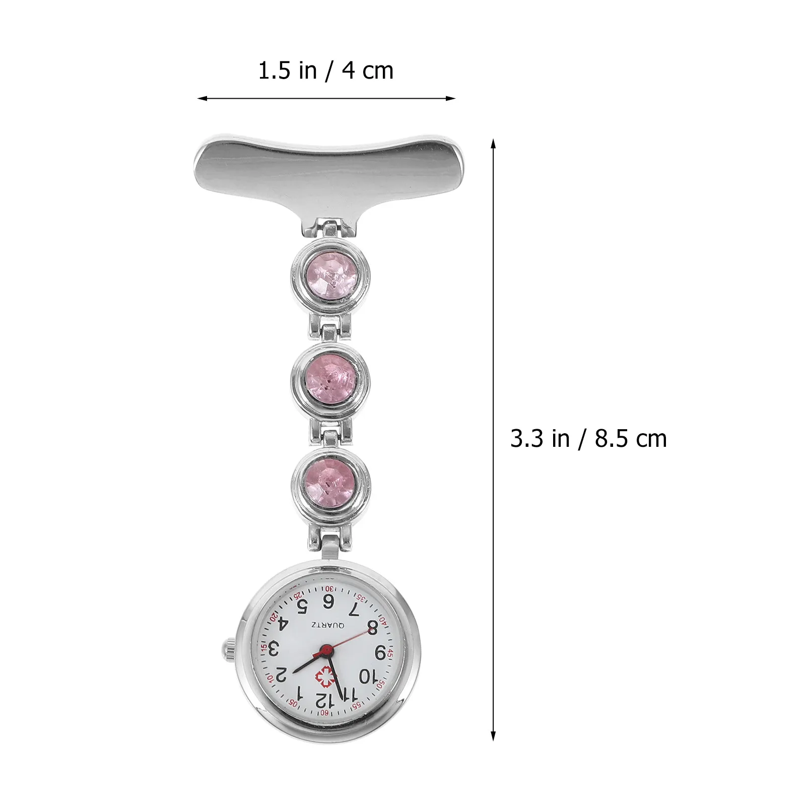 Dazzling Rhinestone Nurse Lapel Watch for Students Nurses Professionals Stylish Clip on Fob Pocket Pendant Hanging Timepiece