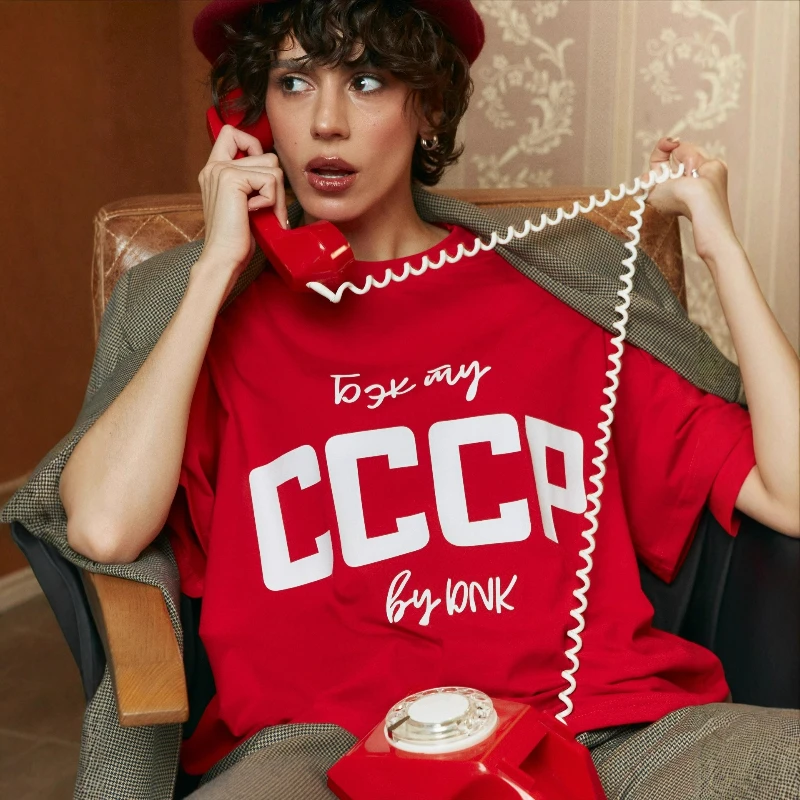 

2026 Spring New Fashion American Sexy Spice Girl Style T-shirt Letter-printed Round-neck Pullover Short-sleeved Top for Women