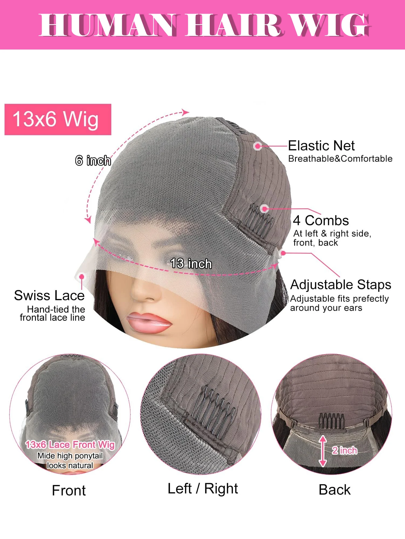 13x6 ボディウェーブ レースフロント 人毛ウィッグ HD透明 40インチ 13x4 レースフロントウィッグ レミー人毛 生え際処理済み ベビーヘア付き