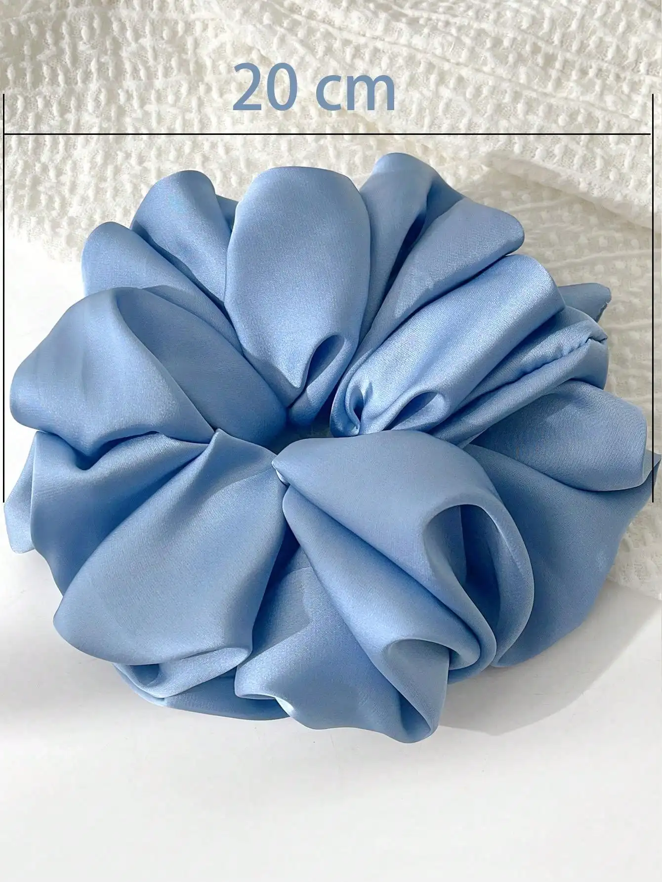 1 Stück extra große Kunstseide, flauschig, hohe Elastizität, weich und seidig, luxuriös, lässig, bequem, modisch, Scrunchie für Damen – Detail 3