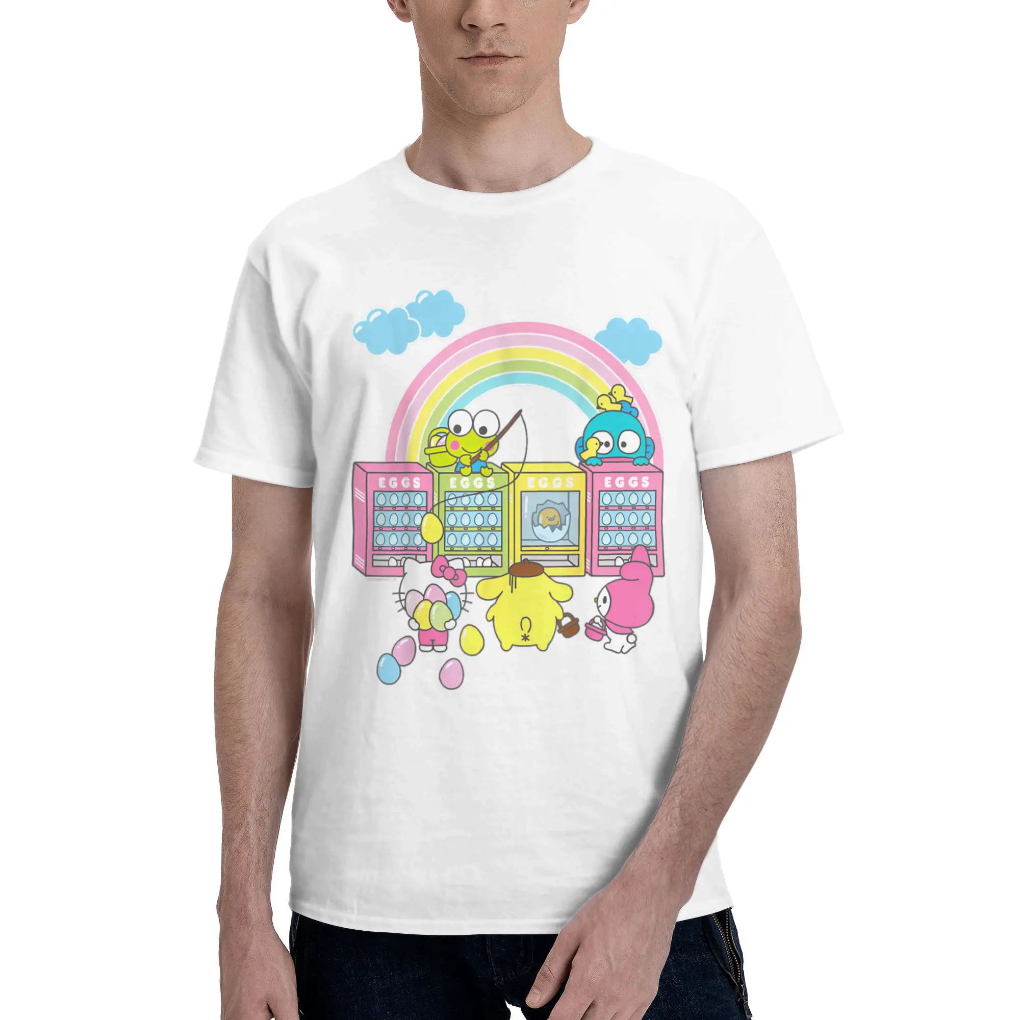 

Hello Sanrio Spring Easter Friends Tee Shirt for Men Women Gift Idea T Shirts 100% Cotton Clothing