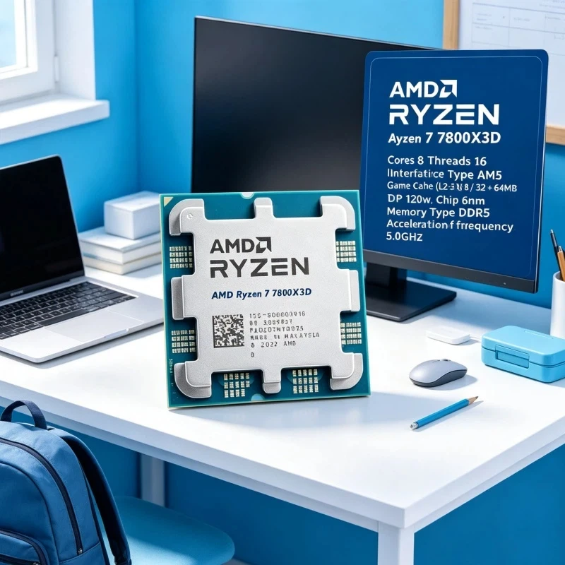 AMD Ryzen 7 7800X3D DDR5 Gaming CPU Bundle 8-Core 16-Thread 5.0GHz 96MB 3D V-Cache AM5 Socket 5nm Desktop Processor