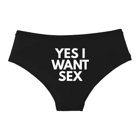 YES I WANT SEX Letters Cotton Underwear Sexy Lingeries For Women Cute Girl Briefs Female Soft Hot Underwear Ladies Underpants