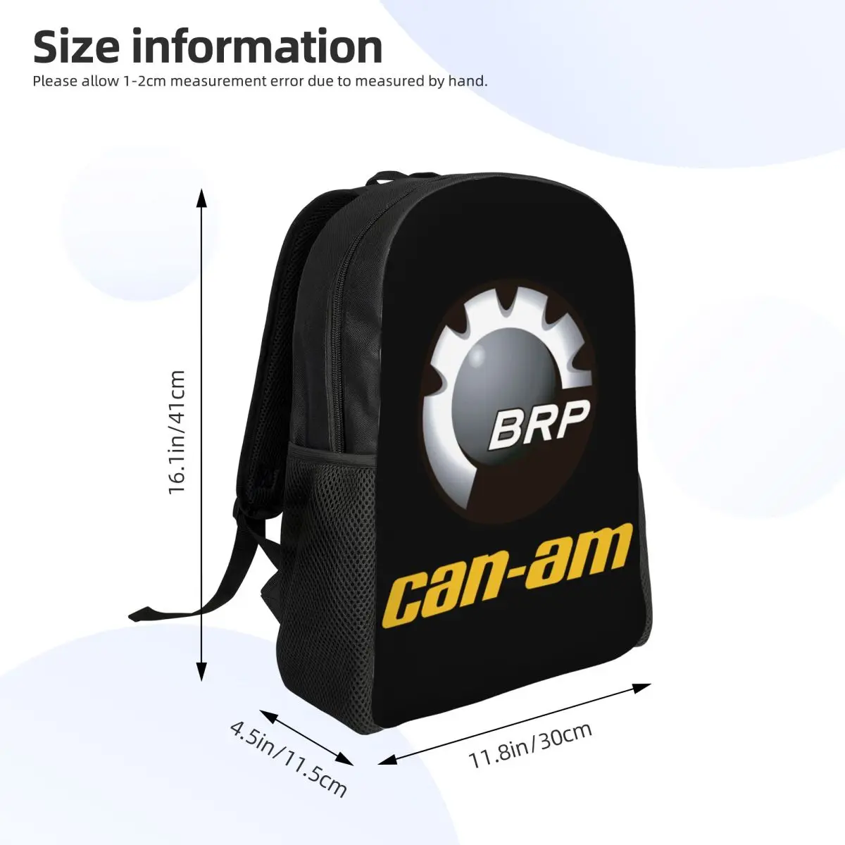 3D Printing BRP ATV Can Am Logo Backpack for Girls Boys College School Travel Bags Men Women Bookbag Fits 15 Inch Laptop