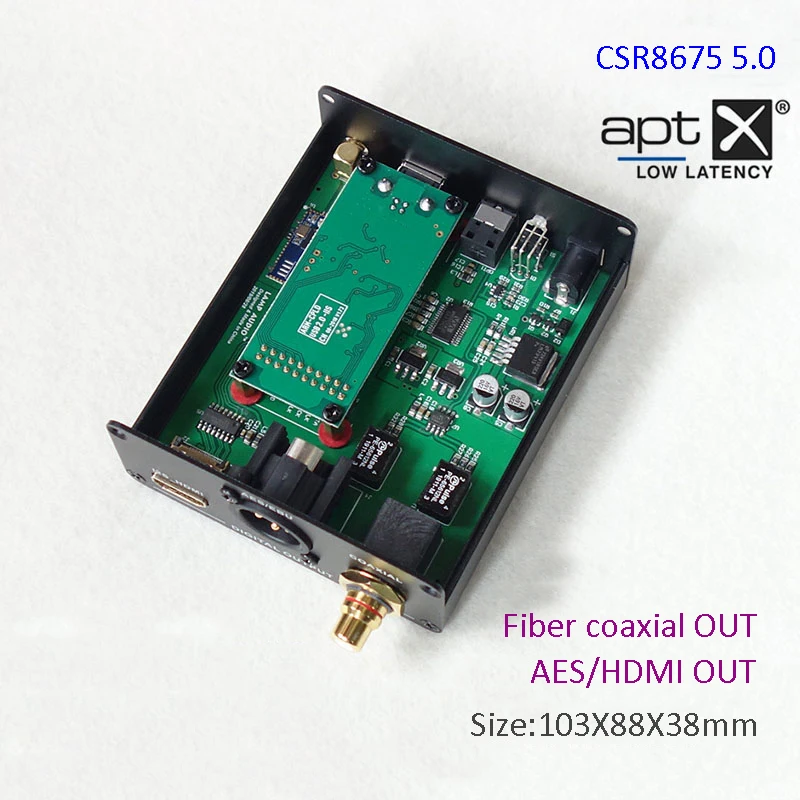 

CSR8675 Bluetooth 5.0 Aptx HD Wireless Audio Receiving USB Digital Interface To AES Fiber Coaxial HMDI Output Decoding