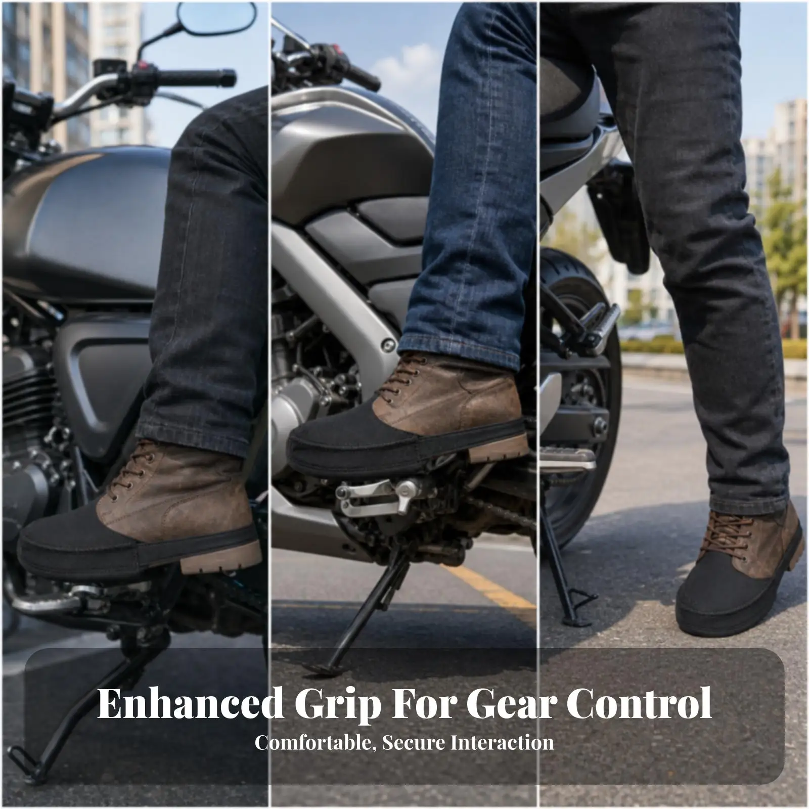 Motorcycle Shift Cover Shoe Protector for Cycling Boots Neoprene Gear Change Pad with Textured Grip for Safe Riding