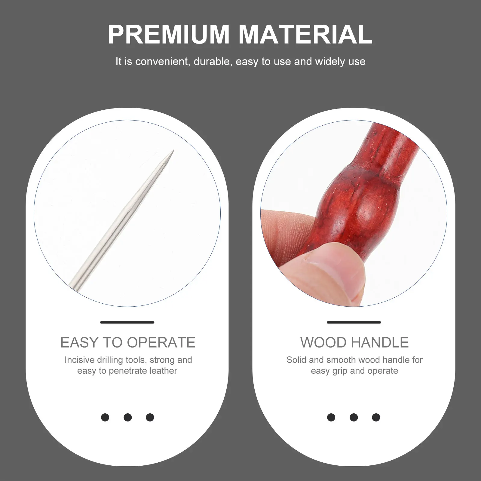 

12Pcs Craft Tools Sewing Awls Wood Handle Stitching Awls DIY Repair Supplies Repair Tools Wooden Handle Prickers