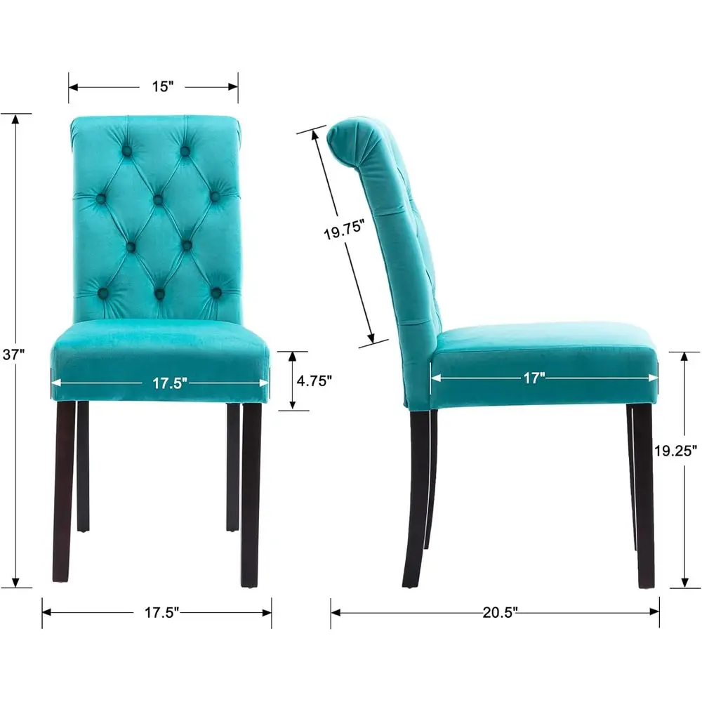 armhouse Dining Chairs Set o 2, Velvet Upholstered Kitchen Chairs, Comy Side Parsons Chairs or Home/Restaurant/Bedroom/Living Ro