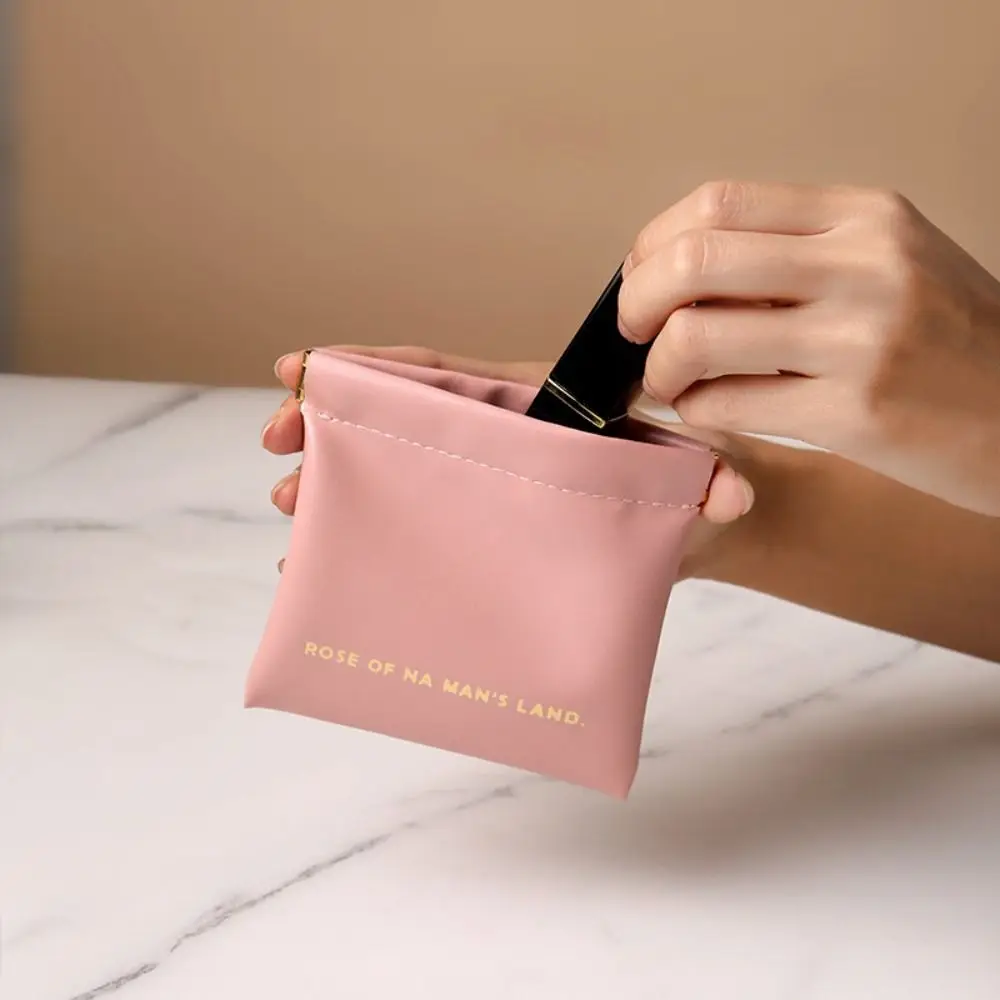 Simple Lipstick Makeup Storage Bag Women Fashion Portable Mini Key Jewelry Cosmetic Organizer Pouch Handbag Pu Small Bags Gift