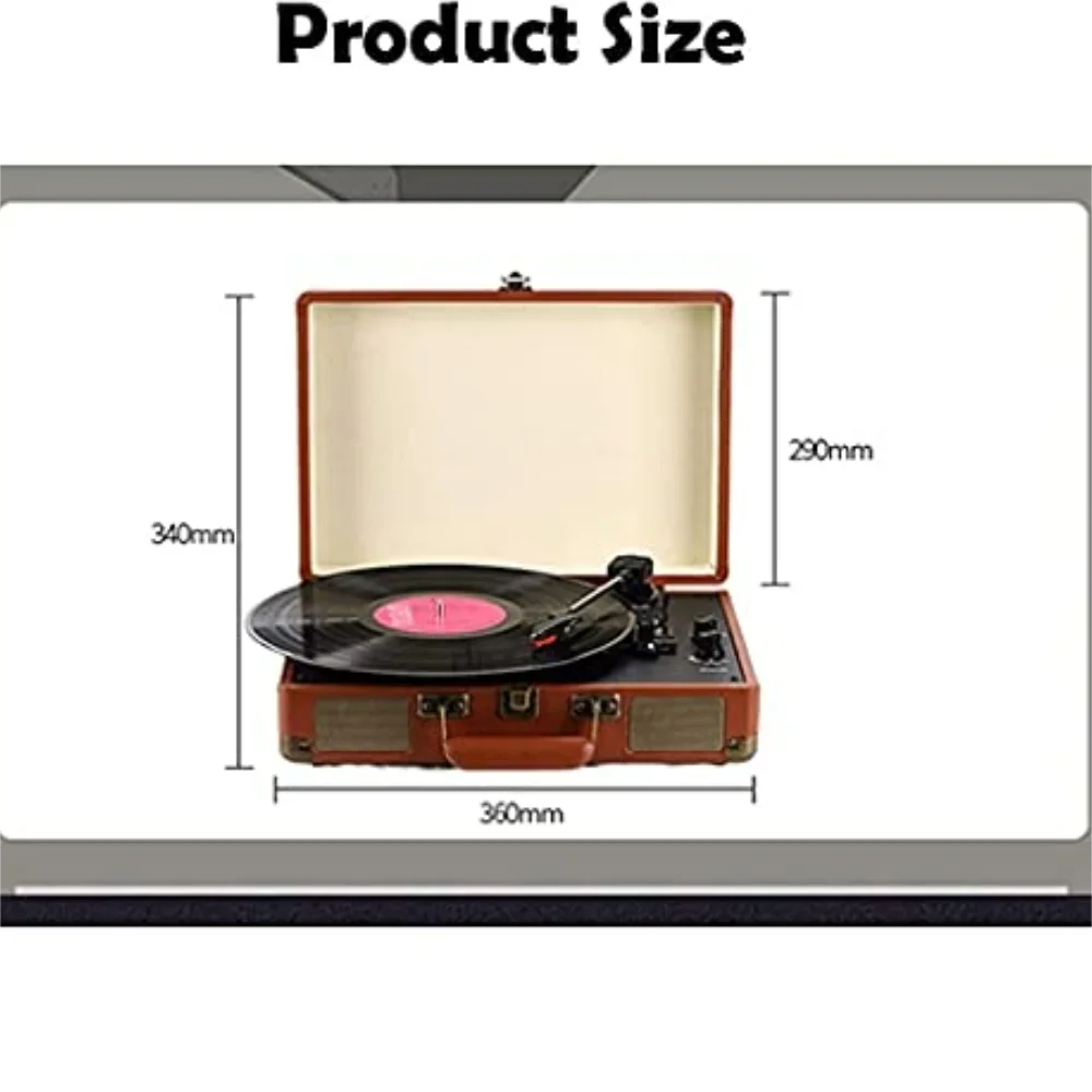 

Hooqu Top Quality Vintage Retro Wooden Vinyl Record Player Antique Turntable Desktop USB BT Music Stereo Speakers Phonograph