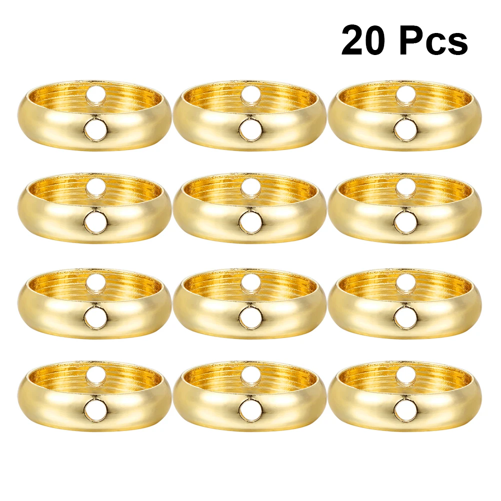 

20pcs Earrings Accessory Double Holes Circular Rings DIY Bracelet Accessory Metal Circular Rings (Golden Outside Diameter 11mm I