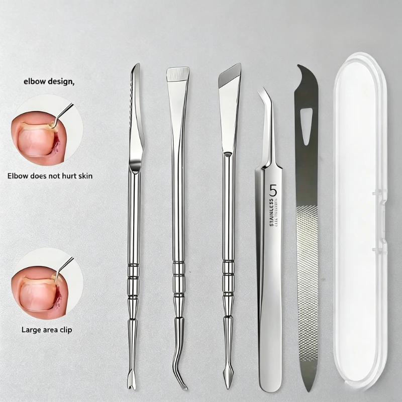 5pcs Foot Pedicure Tool Set, Toenail File and Lifter, Upgraded Professional Safe Ingrown Toenail Removal Kit,Toenail Removal Kit