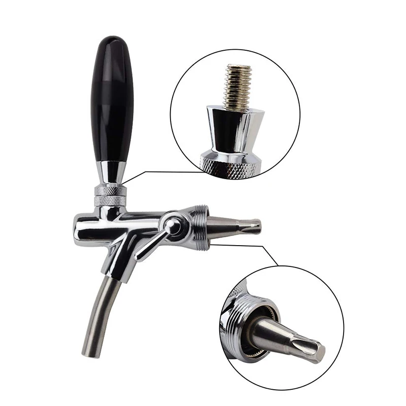 Stainless Steel Beer Keg Tap Dispenser Mini Growler Spear, Adjustable Tap Faucet & Premium Co2 Charger Kit homebrew Accessories