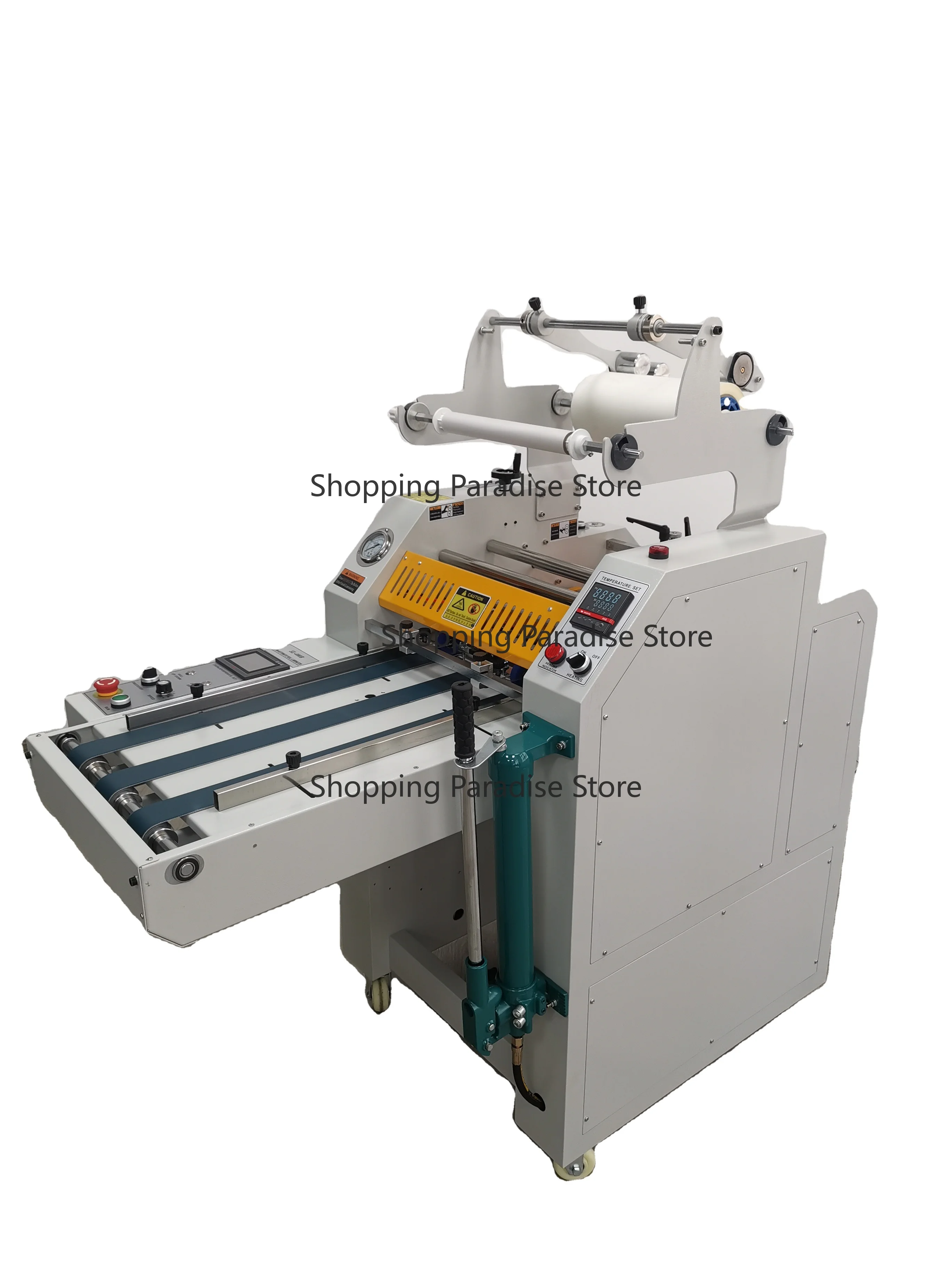 SL-500B Hydraulic Semi-Automatic Laminator 490mm Belt Feed Roll Machine with Overlap Function for Document Lamination