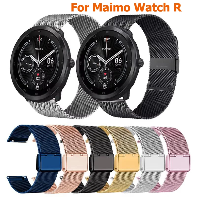 22mm Band Strap For Maimo Watch R SmartWatch Stainless Steel Metal Bracelet For Maimo Watch R Correa Mesh Milanese Wristband