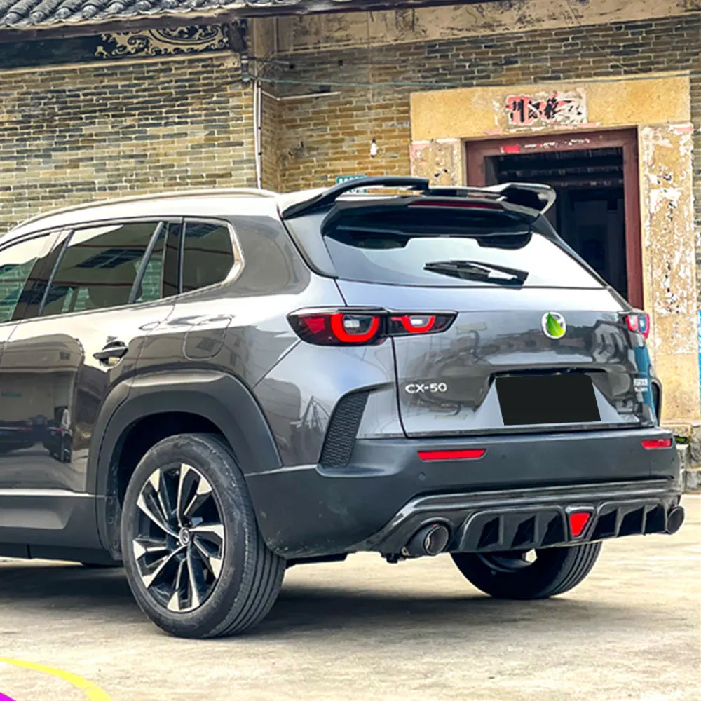 For Mazda CX-5 2017-2020 Rear Luggage Lid Fender Spoiler Top FRP Material Bright Black Carbon Automotive Accessories Modificatio