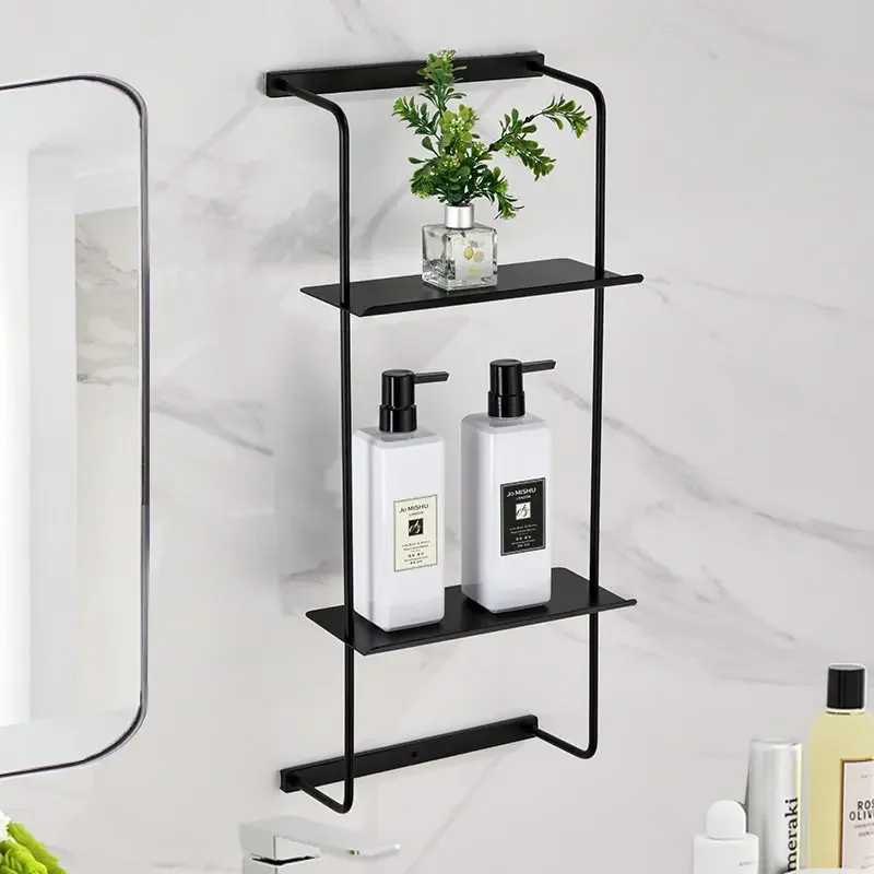 Stainless Steel Wall Mounted Rack Bathroom Storage Shelf Heavy Duty Organizer Balcony Multi Function Holder