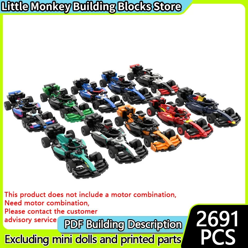 

Speed Racing Car Model MOC Building Bricks F1 Racing Car Bundle Modular Technology Children Holiday Gifts Assemble Toys Suit