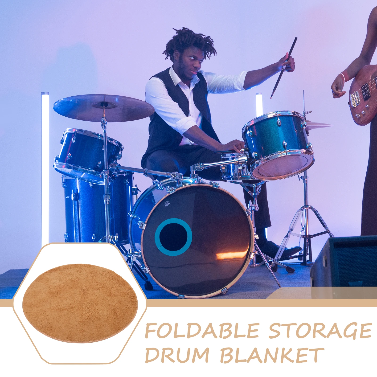 

NonSlipDrumRug ElectricDrumsMat LargeSize Foldable PracticeJazzDrumKit PolyesterCarpetPad drumRug nonslipMat soundAbsorbing